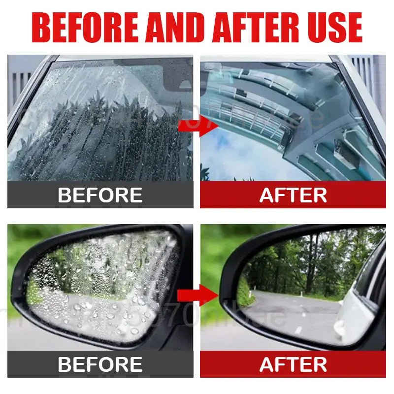 Car Glass Anti-Rain Anti-Fog Water Spray Repellent Nano Coating Hydrophobic Waterproof Agent Oil Film Removing Auto Glass Film Agent Cars Cleaning Supplies