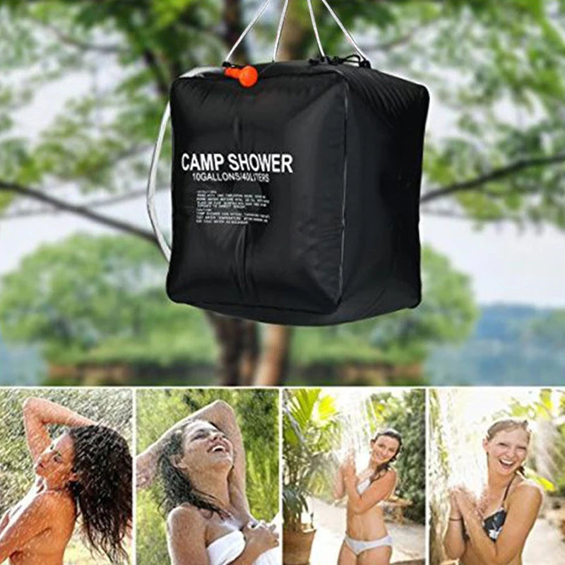 Water Bags Shower Head Solar Power Fast Heating Camping Shower Bag Camping Fishing Hiking Water Storage Bag Bathing Bag