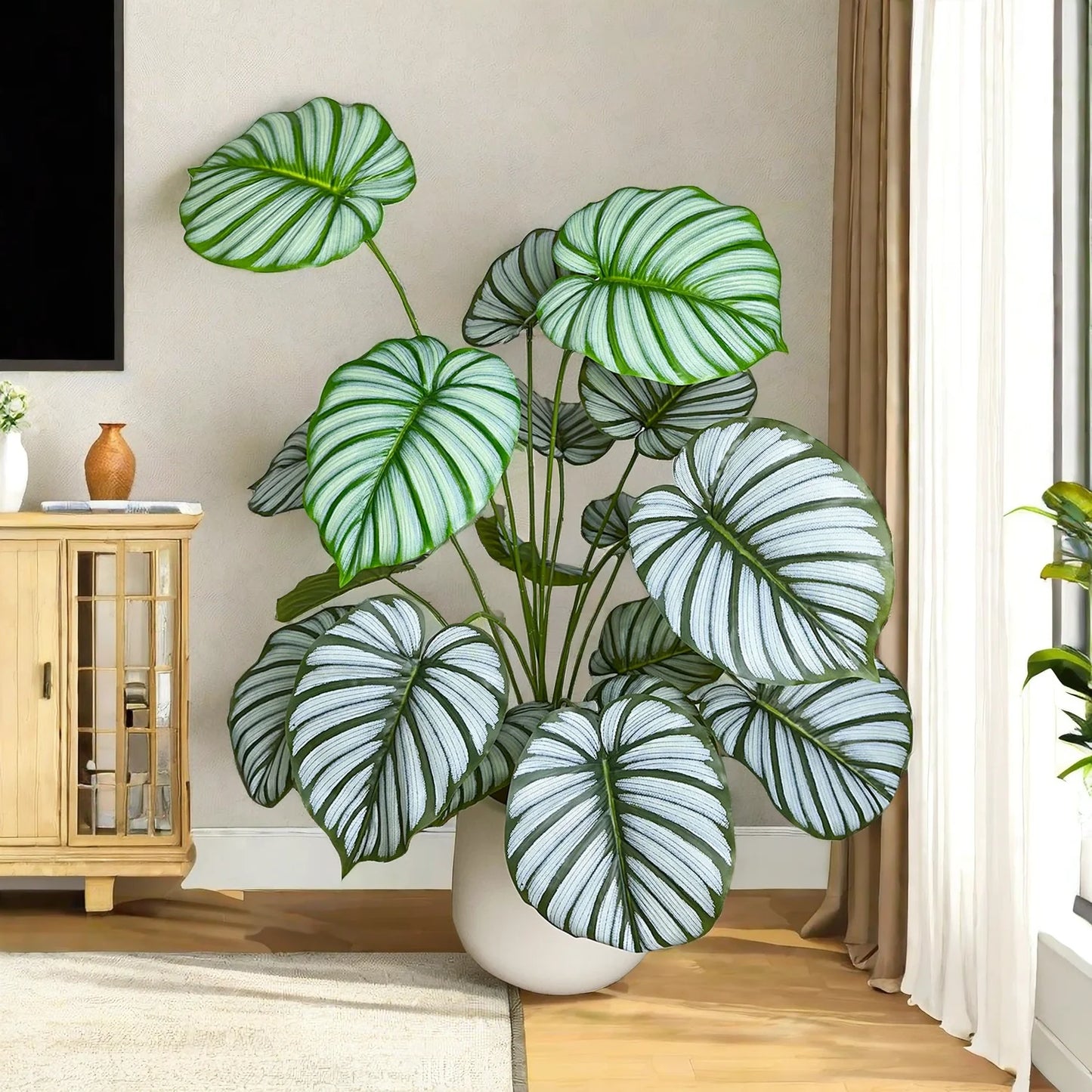 65/100cm Monstera Plant Plastic Leaf Small fake plant Potted Ornamental indoor Artificial Plant for Home Decor Office