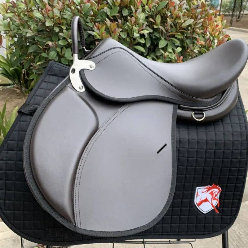 Western Leather Hand Carved Ranch Roper Horse Saddle + Accessories with Matching Headstall, Breastplate, Reins & Back Cinch, Seat Size Horses Supplies