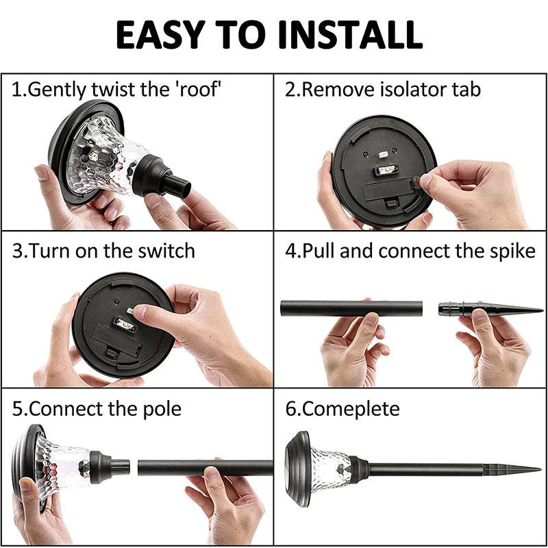 NEW Solar Pathway Lights Outdoor Waterproof Garden Decor Lawn Lamp For Yard Walkway Patio Balcony