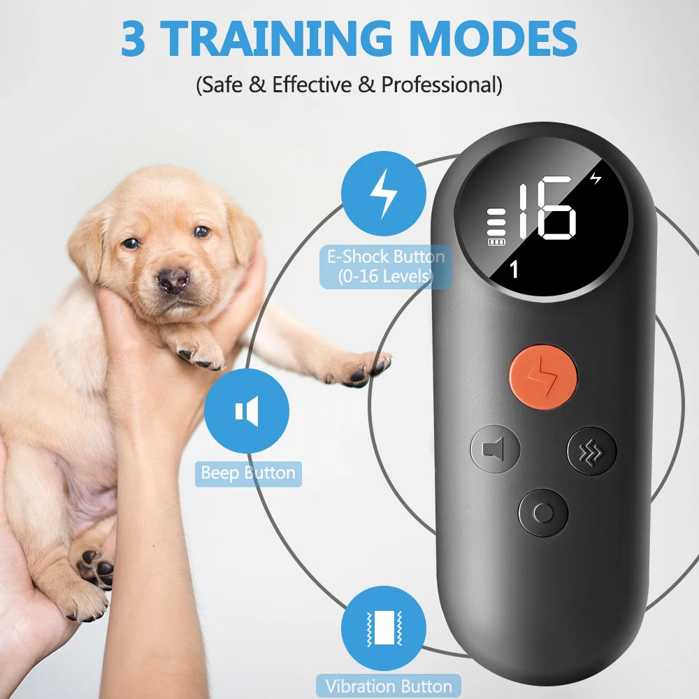 New smart Dog Training Collar with Remote, Vibrating Dog Collar, Waterproof Rechargeable Dog Collar No Prongs, 1000ft Rang