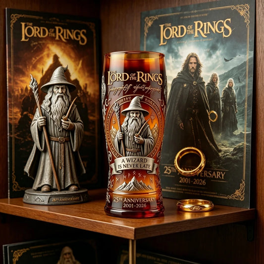 *Lord of the Rings* Gandalf Quote Beer Glasses, 25th Anniversary Fantasy Movie Collectibles, Clear Glass 400ml Cups for Movie Lovers, Favorite Home Pub Bar Night Club Drinkware Decorations Barware Supplies