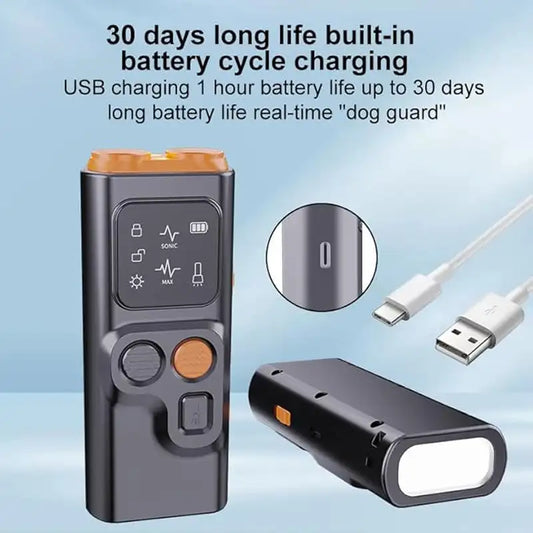NEW Arrivals Bark Guard PRO Anti Barking Device Dog Bark Deterrent Devices with HD Display and LED Flashlight Anti-Bark Device Pets Supplies