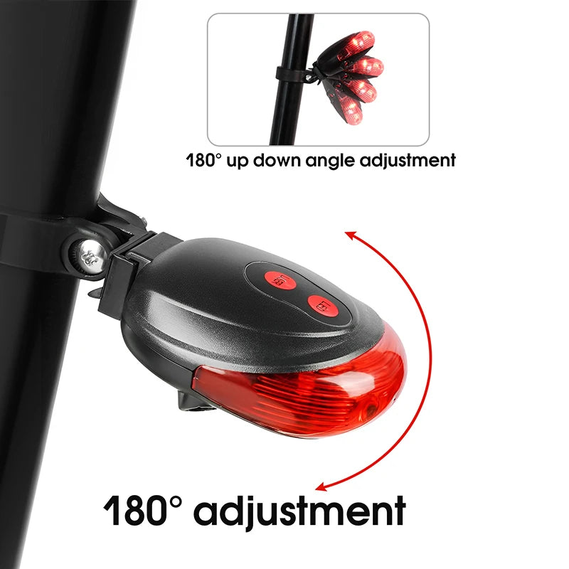 Bicycle Bike LED Lights  2 Lasers 5 LED Waterproof Cycling Taillight Safety Warning Taillight MTB Bike Rear Tail Lights