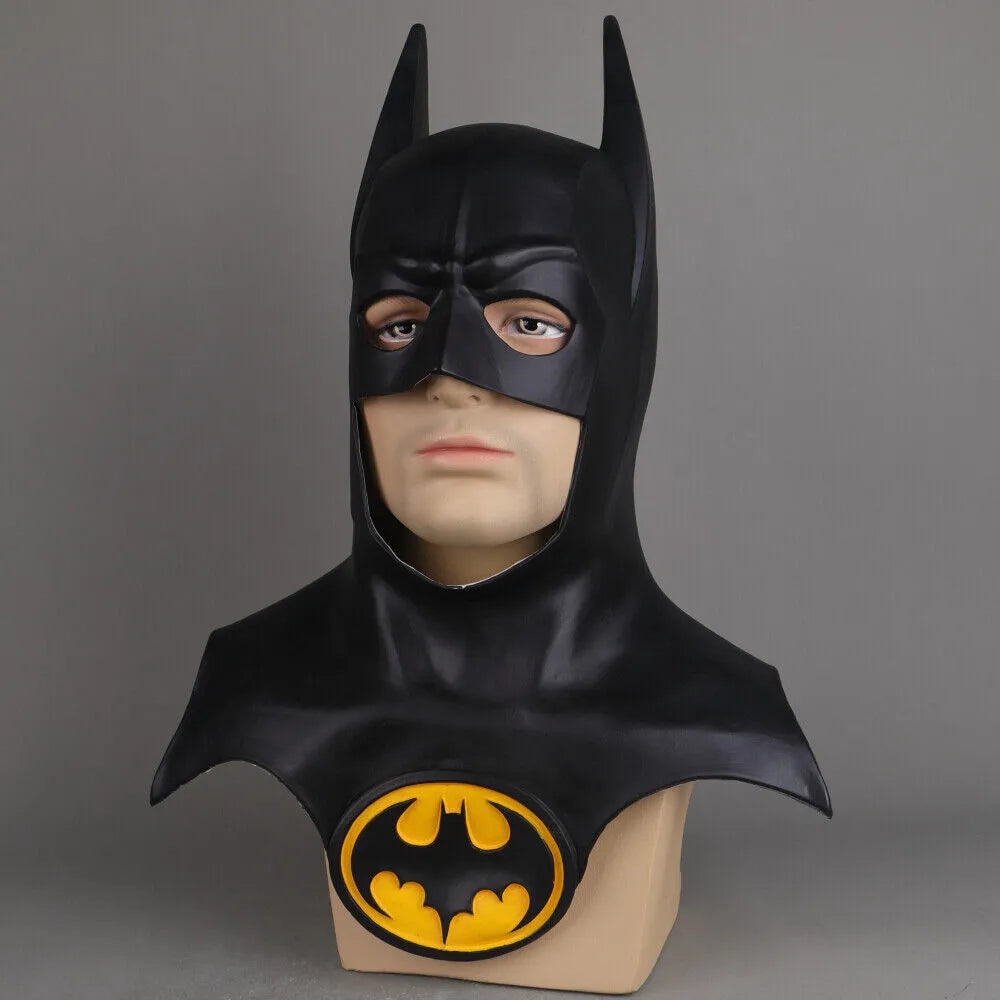 The Dark Knight Mask Superhero Cosplay Headgear Halloween Fancy Dress Party Film Role Play Black Latex Masks Kids Festival Gift