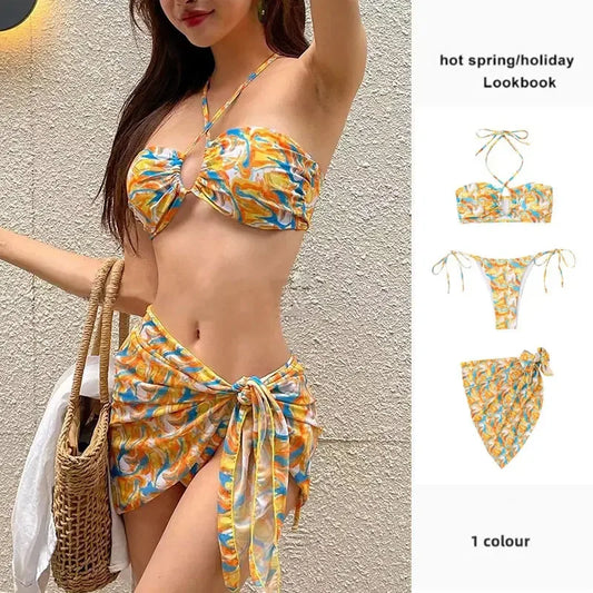 NEW 3PCS Set S-XL Women's Hot Sale Of The Season New Sexy Bikini Three-piece Set Vacation Hot Spring Print Swimsuit Trendy Ladies Sexy Swimwear Suit