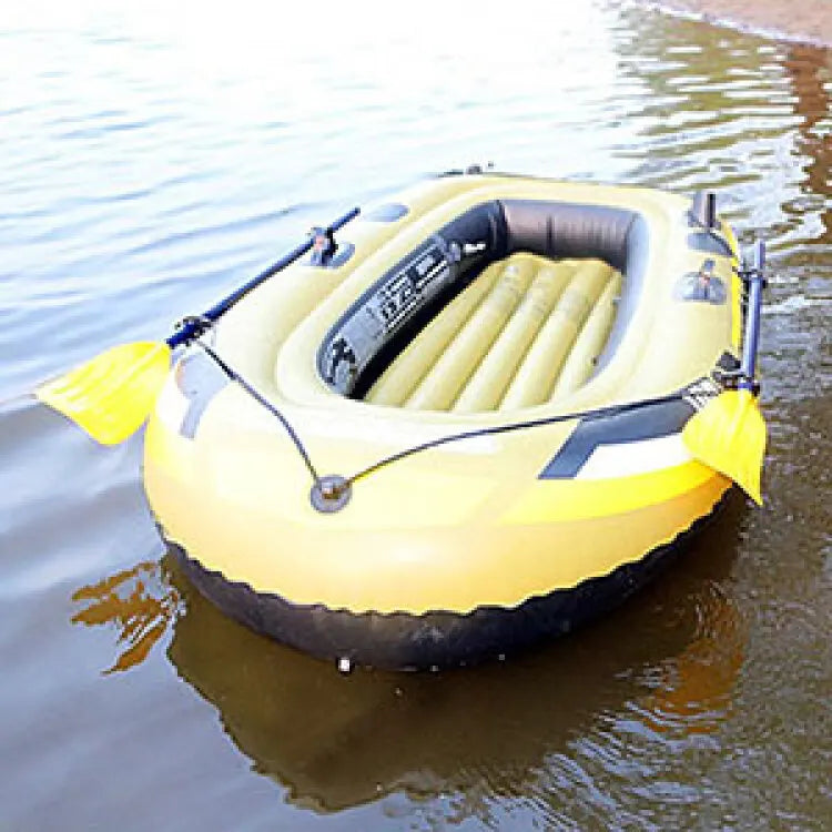 Two Person Top Quality Inflatable Fishing Boat + Paddles Set Rubber Dinghy PVC Kayak Thickened Rafting Boat for Sea Beach Summer Water Sports Supplies