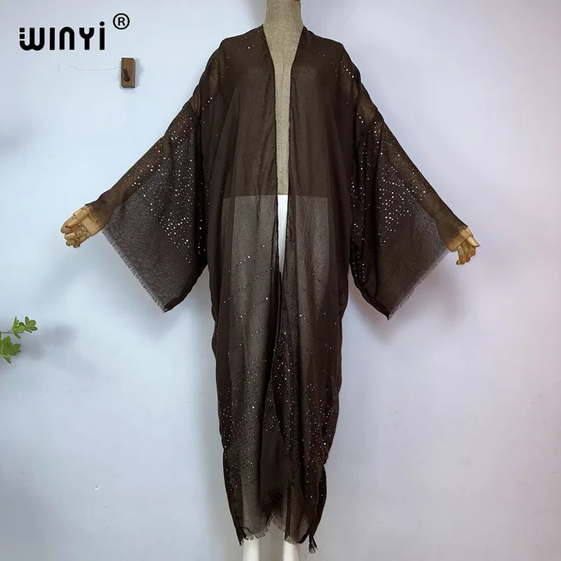 BRAND NEW African Luxury Women 12 Colors/Patterns Bohemian Gold Thread Monochrome Elegant Casual Dress Cardigan Swimwear Swimsuit Cover Ups Sexy Kimono Ladies Summer Maxi Cover-Up Dress