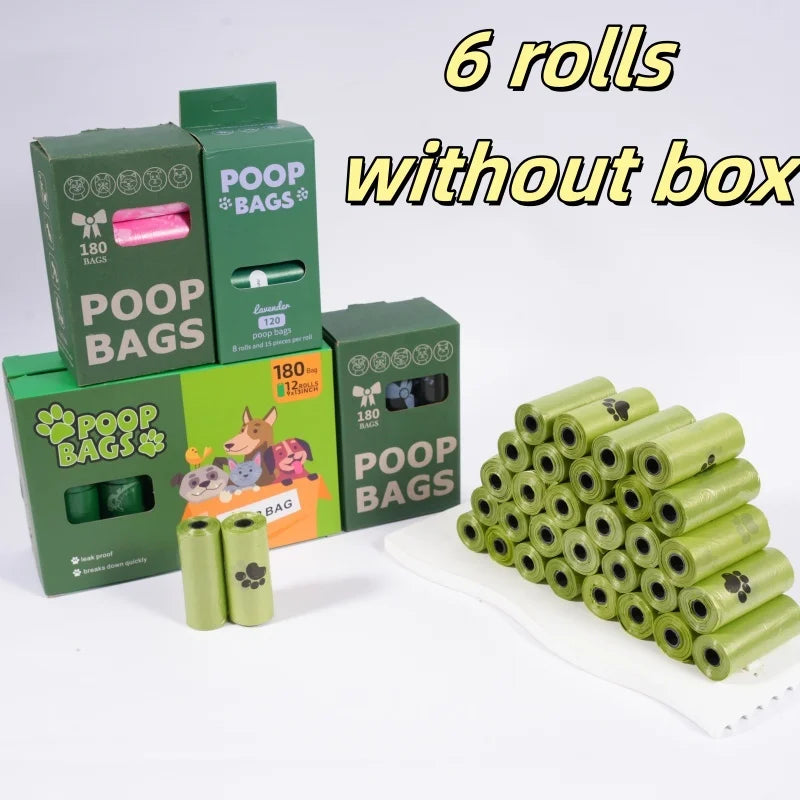 NEW Design 6/10 Rolls Set 180 Count Super Thick Dog Poop Bags, Leak-Proof Polyethylene Suitable For Cats & Dogs, Outdoor Pet Cleaning Supplies