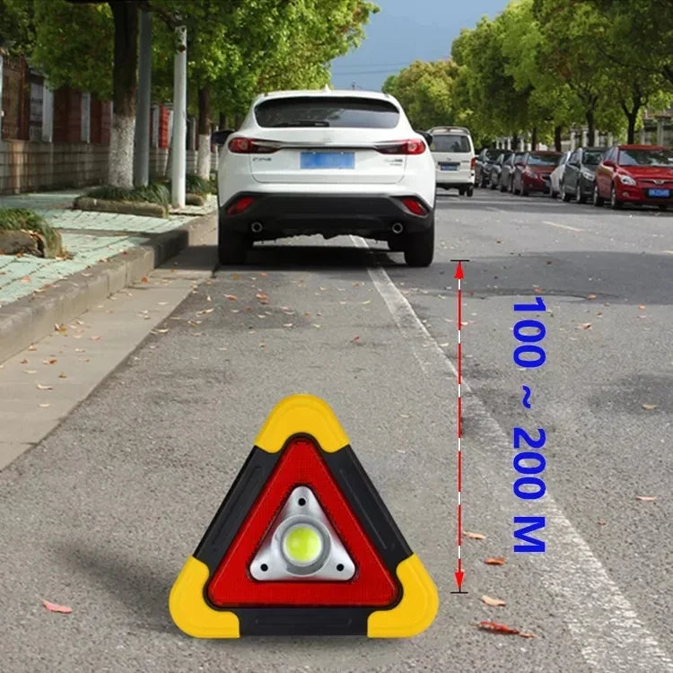 NEW Tripod Warning Light LED Multi-Function Car Emergency Light USB Phone/Solar Charging Car Triangle Safety Warning Sign with Camping Light Car Accessories