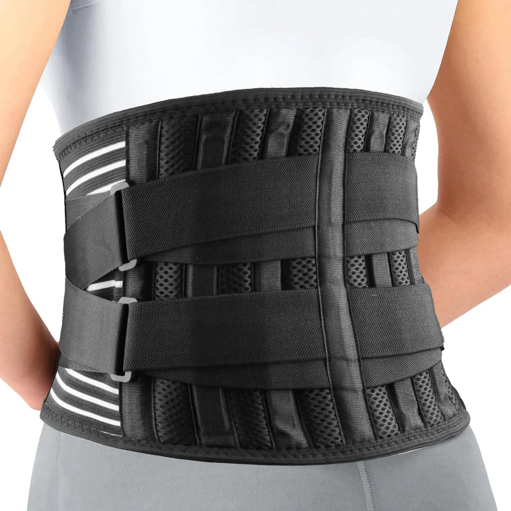 NEW Arrivals S-2XL Plus Size Gym Fitness Back Support Belt for Men Women Lumbar Support, Waist Support Back Pain Relief Brace for Sciatica, Breathable & Adjustable Support Straps