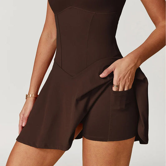 NEW S-XL 5 Colors  Badminton Tennis Golf Suit Anti Shorts Tracksuits Active Wear Pad Women Tennis Yoga Set One-Pieces Dress Sports Golf Badminton Skirts