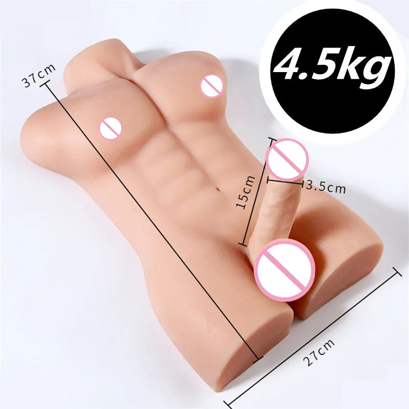 Adult 20cm Long Huge Dildo Penis Sex Doll Half Body Sexy Male Torso 18 Real Doll Toys for Men Gay Lesbian Female Masturbation Sexyshop