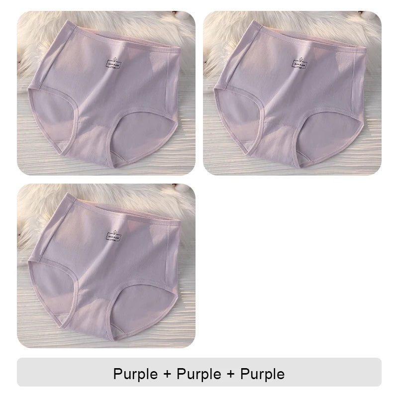 NEW Arrivals 3PCS Set Triangular Panties High Waist Sexy Underwear Briefs Underwear Woman Cotton Lingerie Buttocks Lifter Tummy Control Women Female Seamless Briefs