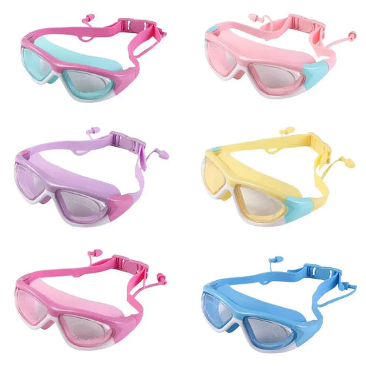 NEW Sports Eyewear Earplug Silicone Anti-Fog UV Protection Waterproof Swimming Glasses Underwater Goggles Swim Goggles Swim Eyewear
