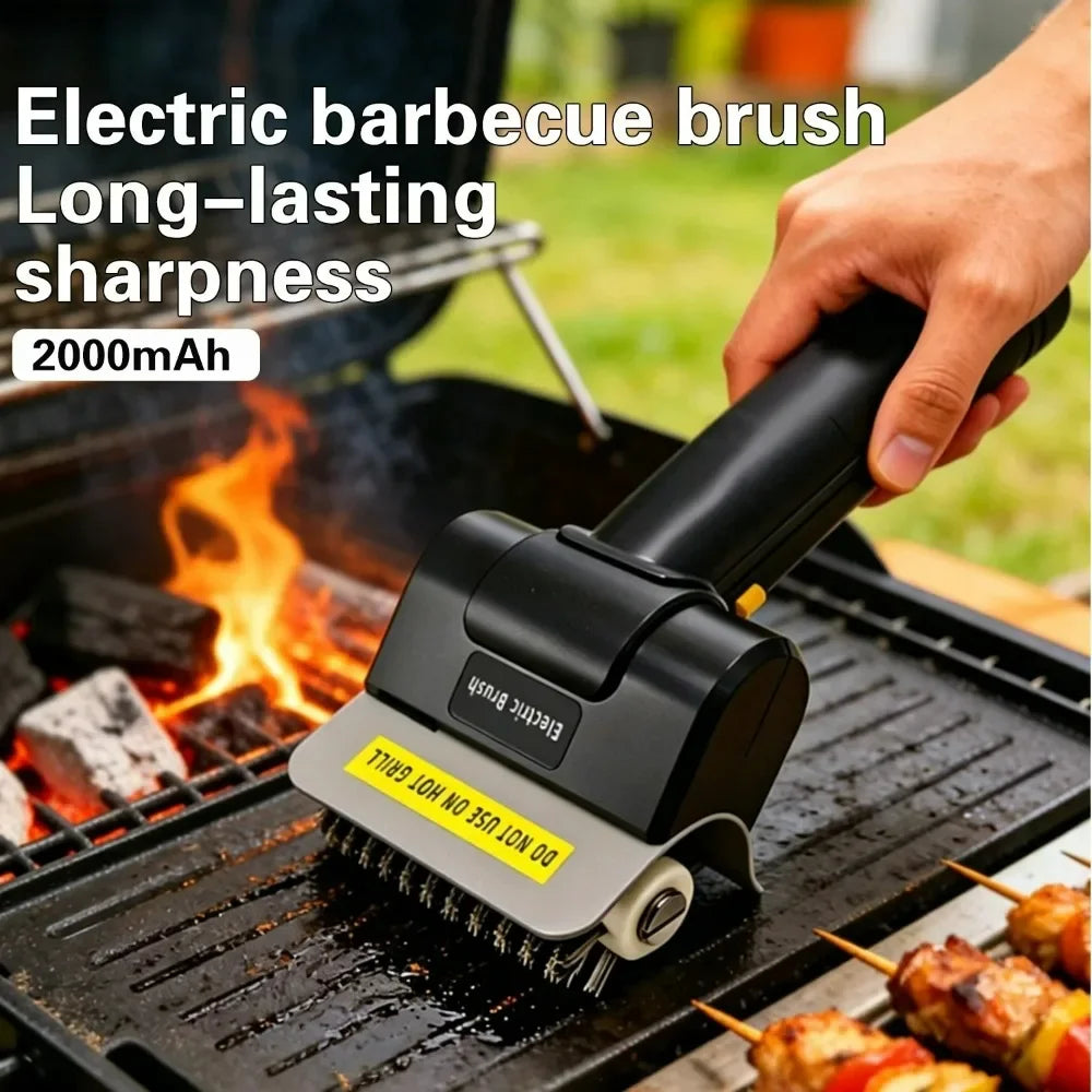 NEW Set Rechargeable Wireless Cleaning Brushes 2000mAh Electric Stainless Steel BBQ Brush Outdoor Barbecue Grill Brush + Gloves Fabric Cleaner Outdoor Camping  Garden Picnic Cleaning Tools Set