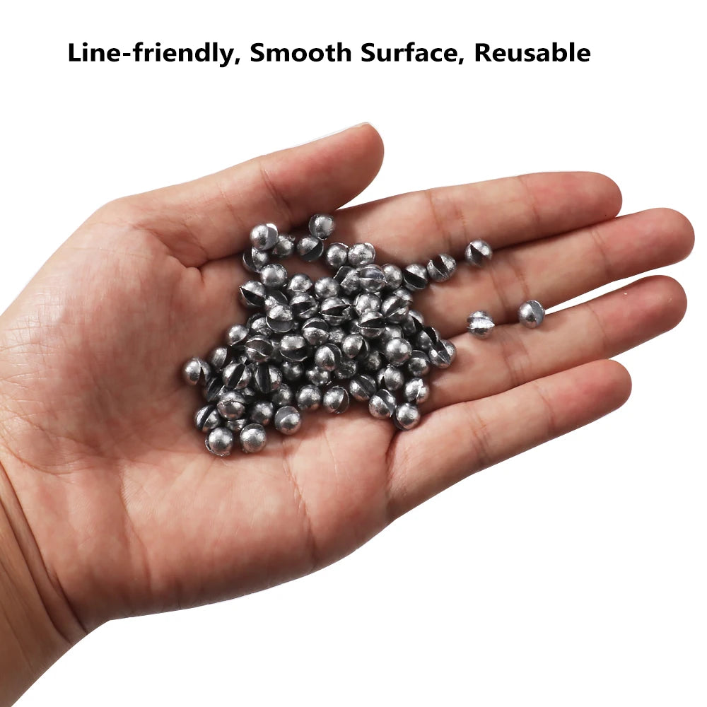 500 PCS Set Split Shot Fishing Sinkers 0.06g-5g 10 Removable Clip-On Alloy Weights 2mm-9.4mm Tackle Box  for Freshwater Saltwater Lake River Sea Boat Fishing Accessories Tools Set