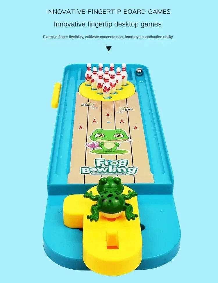 Children Mini Desktop Frog Bowling Game Toy Funny Indoor Parent-Child Interactive Table Sports Game Toy Bowling Educational Gift For Kids