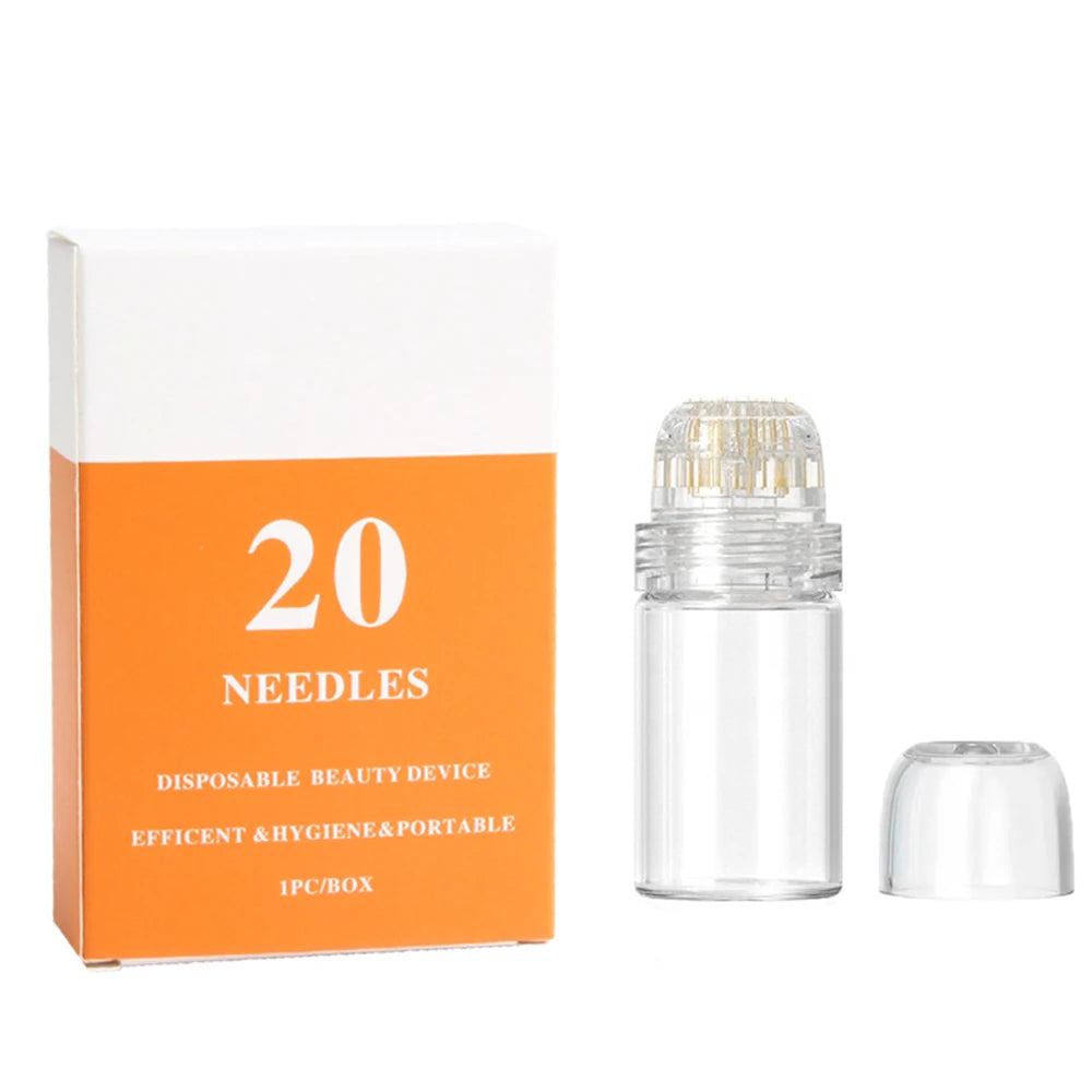 NEW Hydra Roller 64/20pins 0.25MM Micro Titanium Needle Tips Derma Needles Skin Care Anti Aging Whitening Bottle Roller Reusable Facial Cleaning Supplies Beauty Accessories