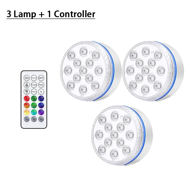 Pool Light Underwater Swimming Pool Lighting 13LEDs Updated Submersible Light IP68 Outdoor Spotlight for Aquarium Fish Tank Pond