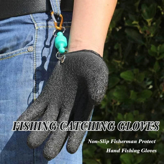 2 PCS Set Fishing Catching Gloves Magnet Release Anti-Slip Protect Hand From Puncture Scrapes Waterproof Fishing Gloves Home Gardening Gloves