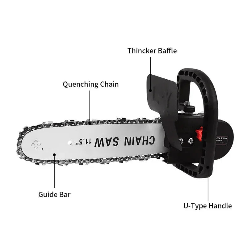 NEW Arrivals 11.5 Inch Electric Chainsaw Bracket Change 100/125/150 Angle Grinder M10 M125 M150 Into Chain Saw Woodworking Power Tool Home Garden Accessories Supplies