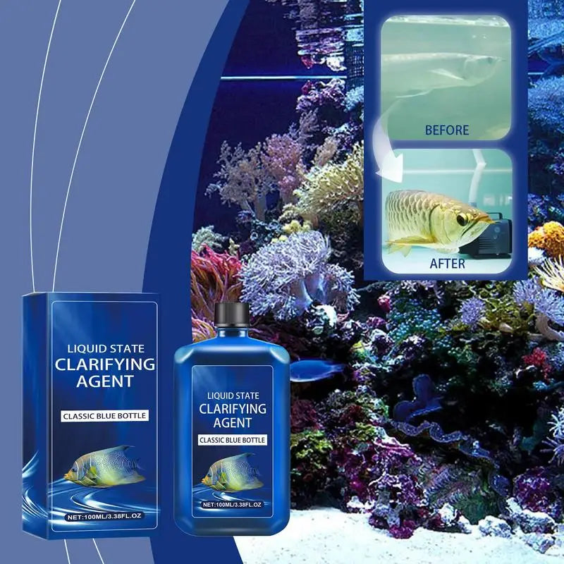 Fish Tank Clarifier Solution 100ml Fish Tank Clarifier Water Purify Solution Liquid Pet Fish Turtle Protection Water Purifier
