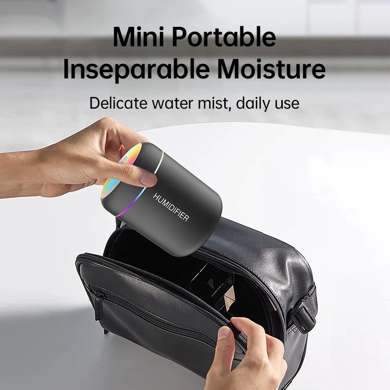 NEW 180ML Mini Air Humidifier USB Electric Aroma Diffuser Essential Oil Purifier Aromatherapy Mist Maker Lights For Car Home Bedroom Living Room Bathroom Accessories