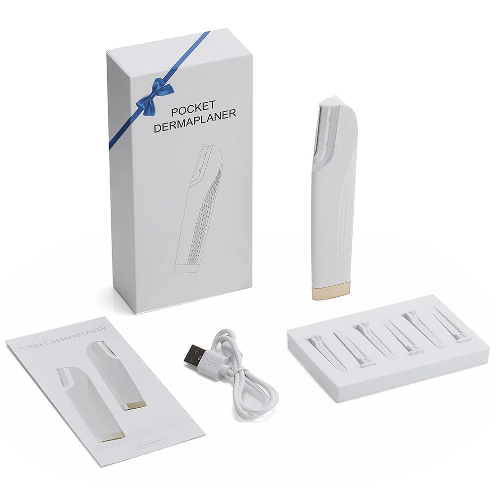 NEW Arrivals Women's Sonic Rechargeable Dermaplane Razor with Light 6 Replaceable Blades Facial Exfoliation Hair And Fuzz Removal Tool Women Skin Care Supplies