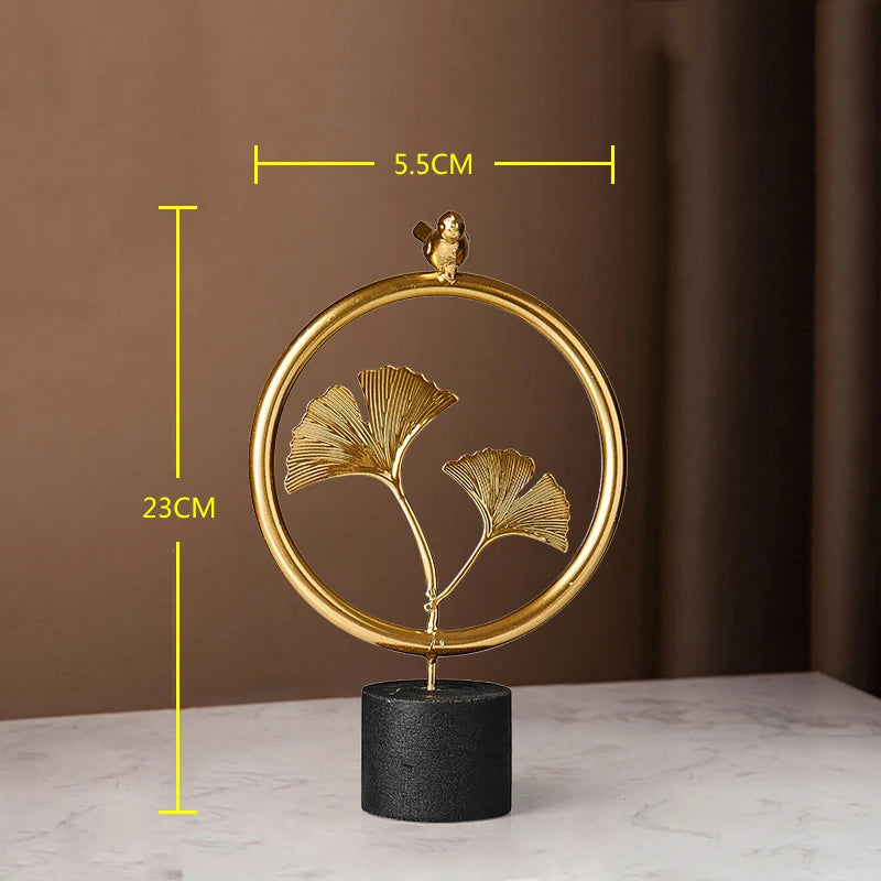 Home Decoration Luxury Accessories Feng Shui Gold Statuette Study Desk Ornaments Luxury Living Room Decoration Figurines Interior