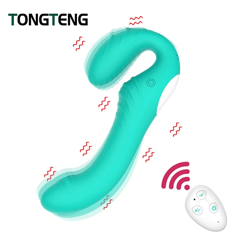 10 Speeds Strapless Strapon Anal Prostate Massager Dildo Vibrator Female Double Vibrating G Spot Adult Sex Toys for Women Couple