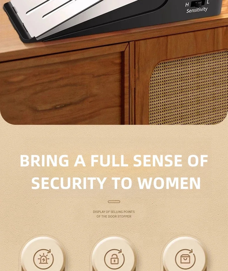 NEW 2-4 PCS Set Sound and Light Portable Anti-Theft Alarm Anti-Wolf Household Door Stopper Crack and Door Plug Hotel Office and B&B Home Alarm for Girls Women Living Alone Home Security Supplies