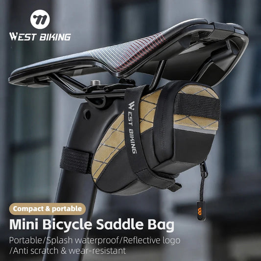 NEW Arrivals Mini Bicycle Saddle Bag Waterproof Storage Tail Rear Pouch Accessory Kit Tool Reflective MTB Road Bicycle Bag Accessories Sports Supplies