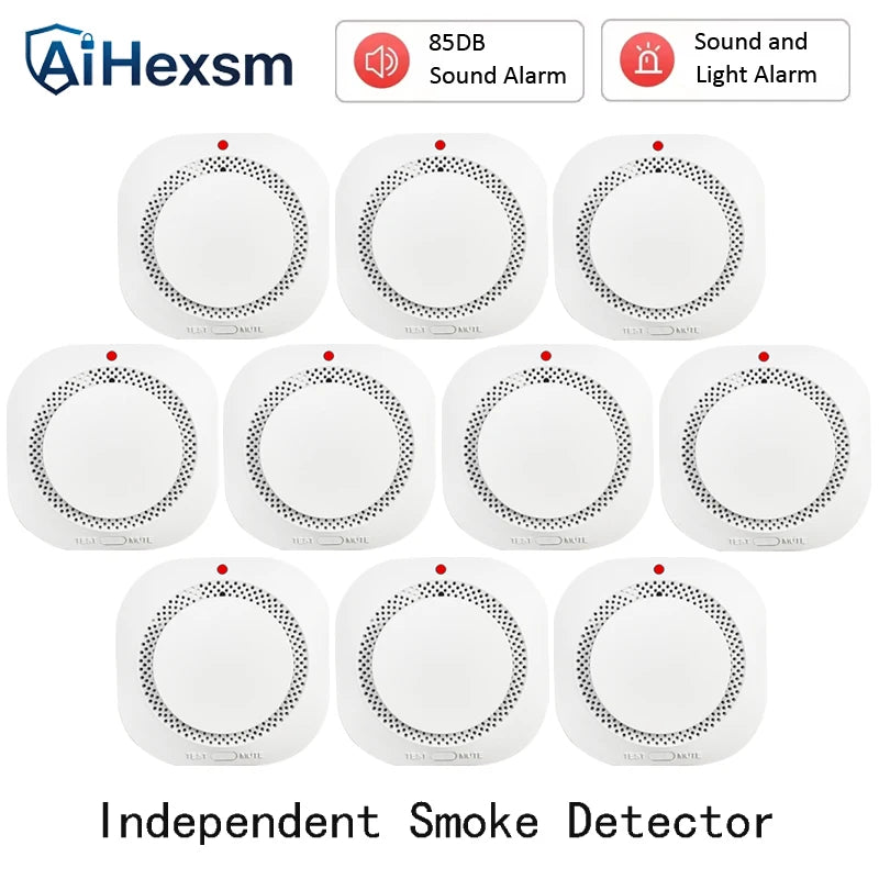 1-10 PCS Set Independent Fire Smoke Sensor Alarm Fire Protection Smokehouse Home Office Hotels Business Shops Security System Smoke Detector  Security Supplies