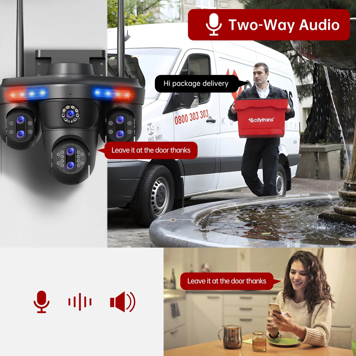 NEW Arrivals AI Functions 35MP Wi-Fi IP Camera 4 Screens 7 Lens 10X Zoom Outdoor Wireless PTZ Security Cam Auto Tracking CCTV Surveillance Camera Home Office Factory Security Systems