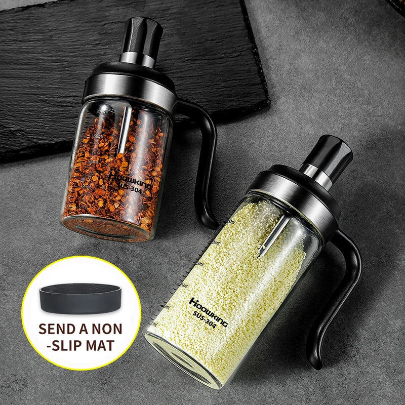 3 PCS Spice Seasoning Bottle Kitchen Supplies Glass Transparent Sugar Bottle Containers with Spoon Seasoning Bottle Salt and Pepper Bottle Kitchenware Accessories Preparing Cooking Tools Sets