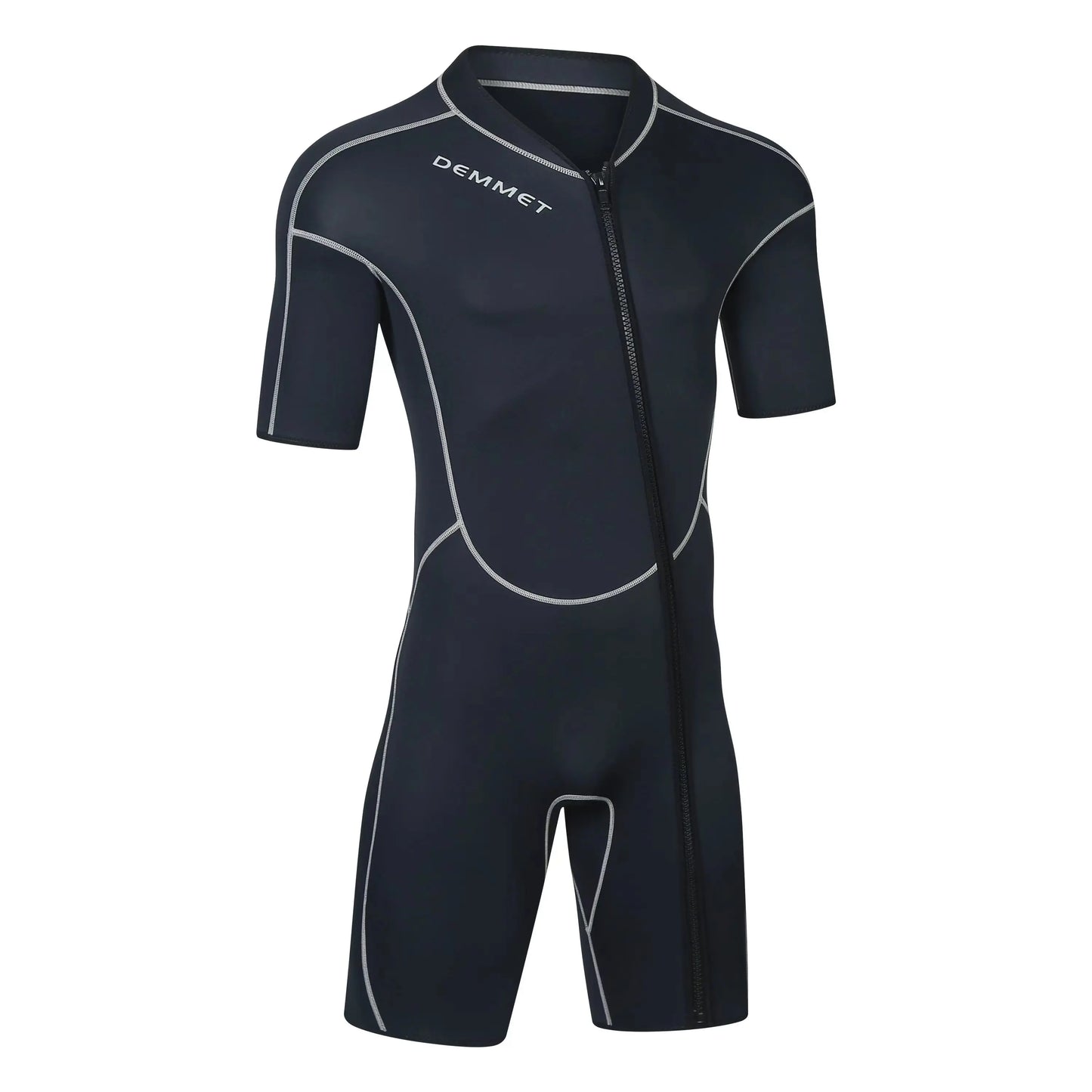 New 1.5/3M Neoprene Men's Short Sleeve Wetsuit Front Unzipper Snorkeling Surfing Swimsuit Keeps Warm