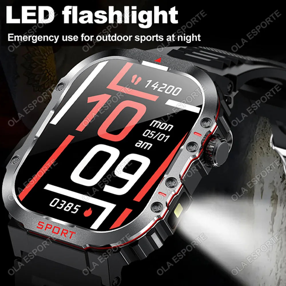 New  GPS Tracker Smart Watch For Women Men Military Amole Flashlight Waterproof Outdoor Sport Bluetooth Call Smartwatch Smart Band