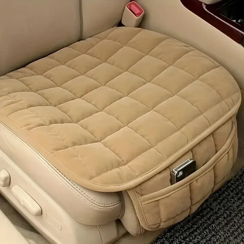 NEW Arrivals 6 Colors Universal Autumn Winter Warm Car Seat Cover Cushion with Case for Mobile Phone Wallet Holder Anti-Slip Front Chair Seat Breathable Pad Car Seat Protector Seat Covers for Cars