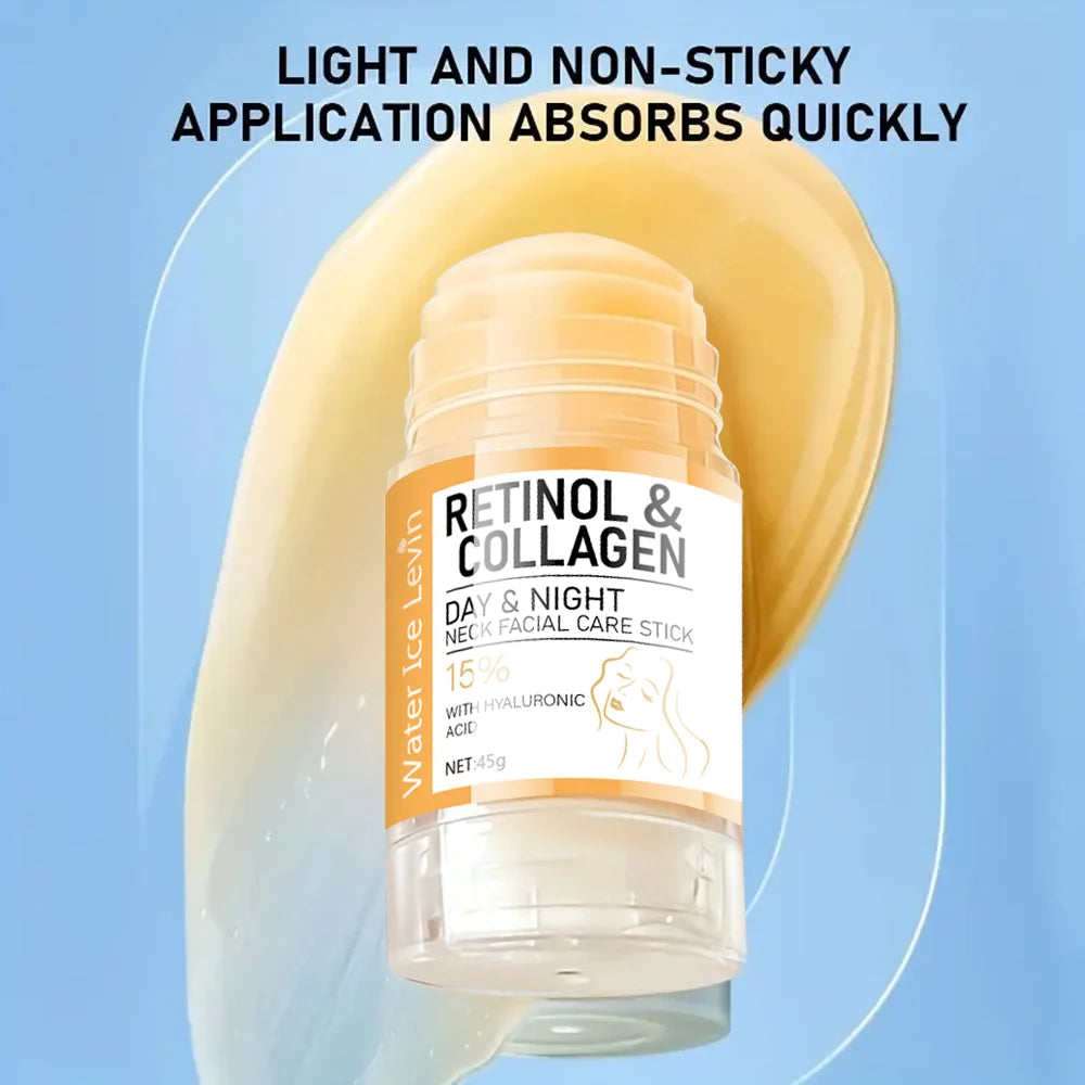 45g Retinol and Collagen Day and Night Neck Cream Facial Stick, Hydrating, Moisturizing, Non-Greasy, Easy to Absorb, Mild and Non-Irritating, Deep Absorption!