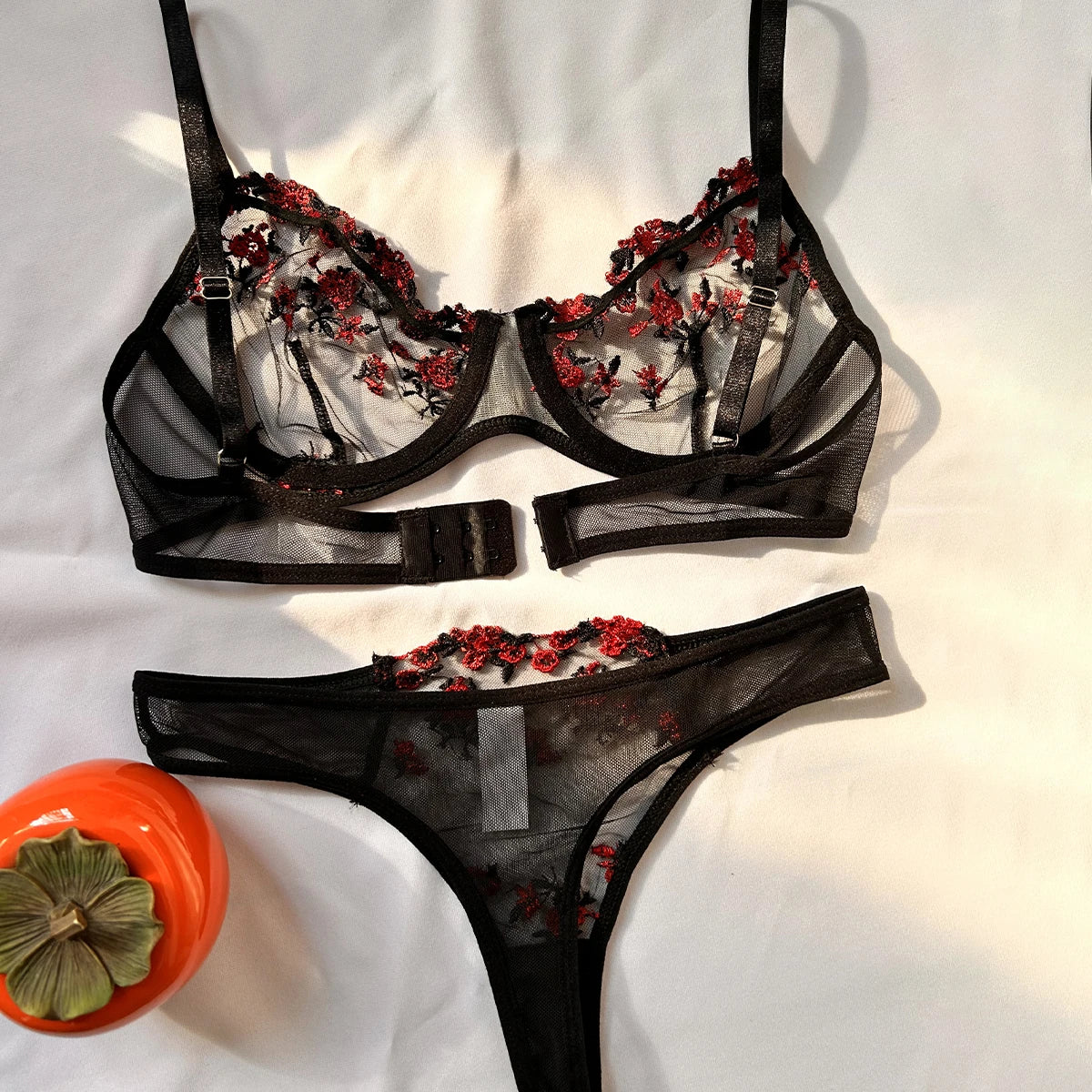 Sexy Set Women Underwear Exotic Emotional Bra Set Embroidered  Brassiere Lingerie Set Women's Set Push Up Thin Bralette