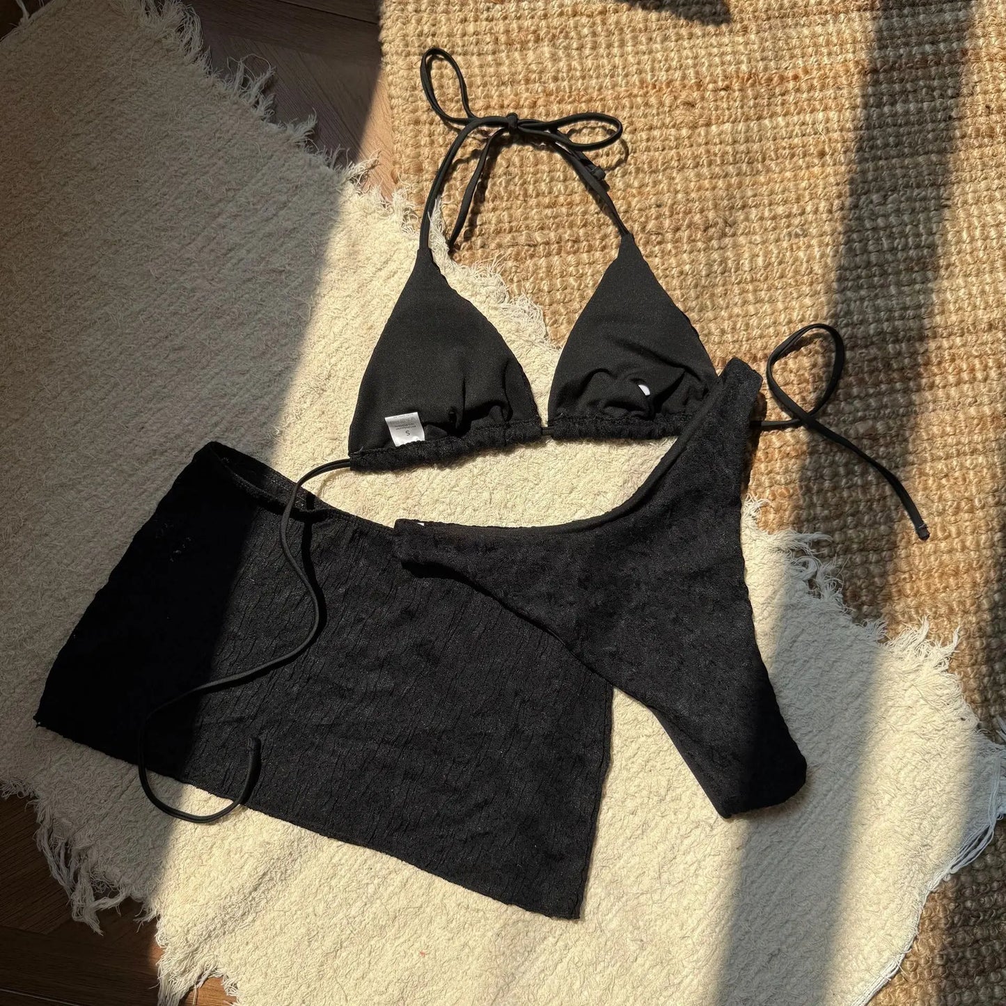 NEW Arrivals 3 PCS Set Fashionable Sexy Swimsuit Women's Lace Skirt Split Bikini Cover Ups Suit Seaside Beach Swimsuit Sets Female Bathing Swimming Apparel Clothing Supplies