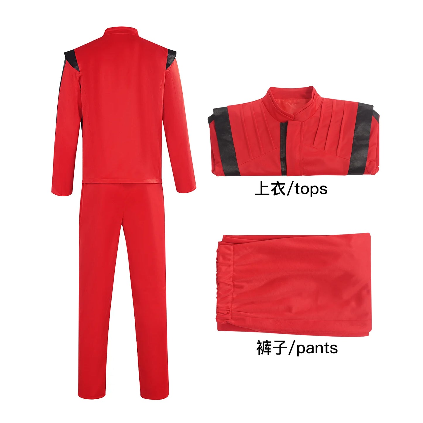 Michael Jackson S-3XL Plus Size Coat Pant Set Michael Scary Night Clubwear Premium Overcoat Red Leather Jacket Vintage Thriller Party Cosplay Costume