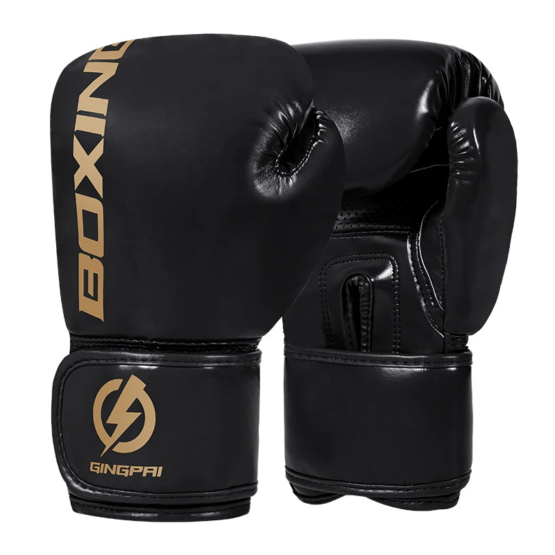 Kids/Adults Professional 4/6/8/10/12oz Boxing Gloves PU Leather Muay Thai MMA Profession Kickboxing Sandbag Women and Men Training Practice Exercise Gloves Equipment Sports Accessories