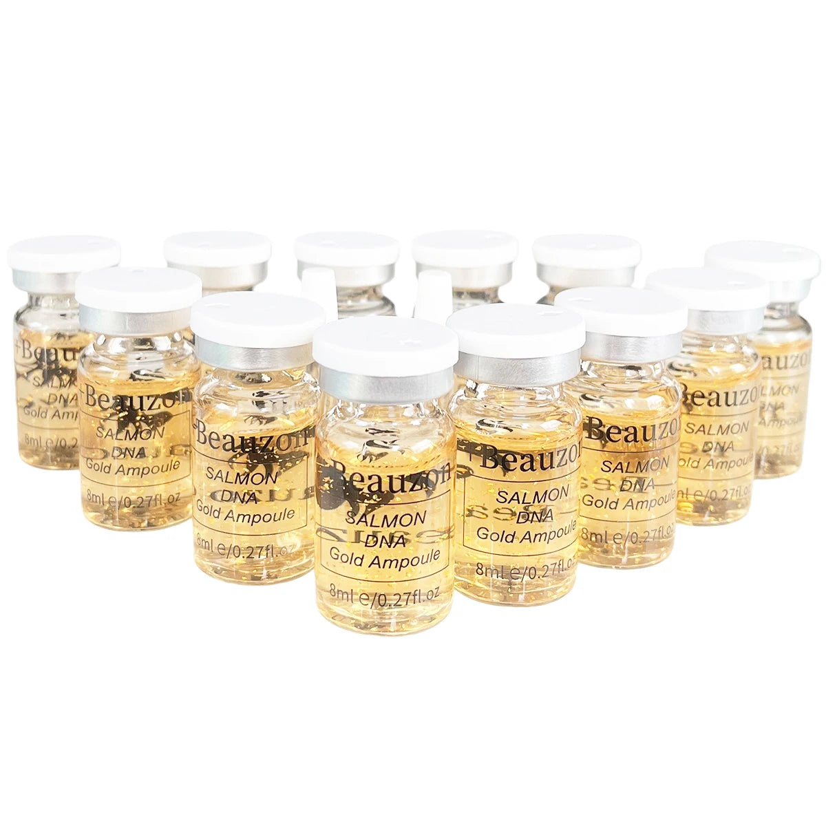 10-12 Bottles Set 8ml Original Korean Salmon DNA Gold Ampoules Natural Kit Serum Skin Face Care Moisturizing For Microneedle 0.25mm Skin Care Accessories