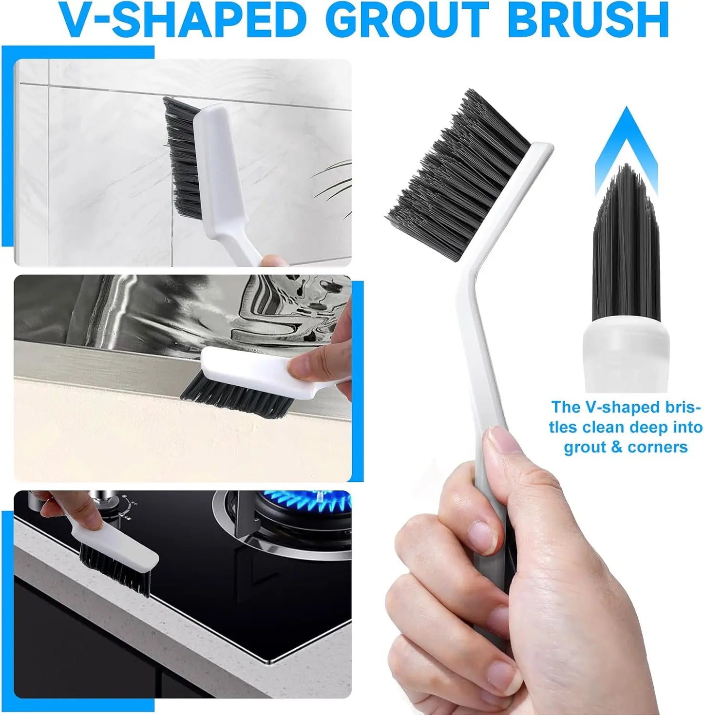 14 PCS Set Hard Bristle Crevice Cleaning Brush Set, For Deep Cleaning Gap, Cleaning Supplies for Household Use, Bathroom, Kitchen, Toilet, Window Grooves