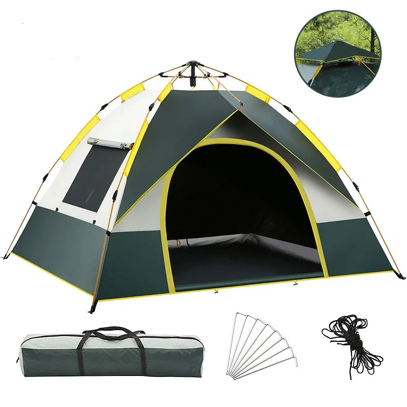 NEW 1-2-3-4 Person Travel Family Rainproof Windproof 1-4 Person Fully Automatic Tent Camping Sunshade Awning  Shelter Beach Easy Open Hiking Tents
