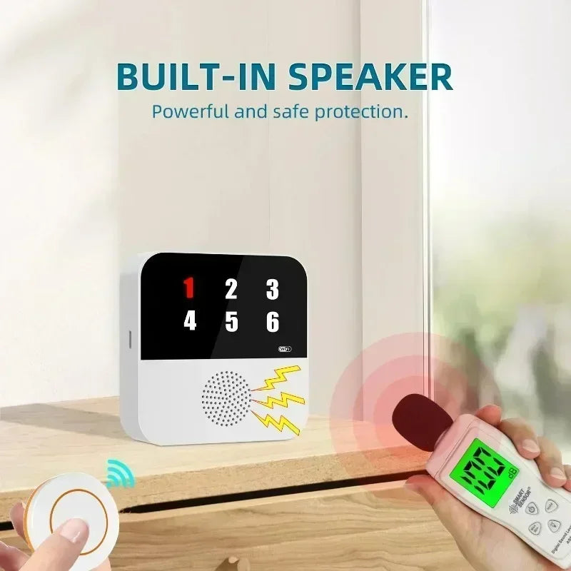 4/6PCS Set TUYA App Control Seniors WI-FI Button Wireless Caregiver Pager Elderly SOS Alarm Senior Elderly Emergency Alarm For Patients Elderly At Home