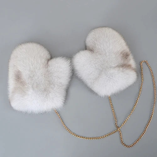 NEW Arrivals Hot Sale Winter Women Luxury Natural Real Fox Fur Gloves Warm 100% Genuine Fox Fur Mittens Girl Fashion Luxury Real Fox Fur Glove